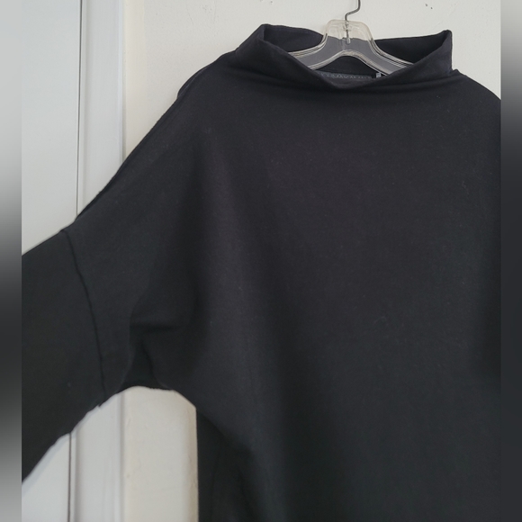 Norma Kamali True Black All In One Dolman Sleeve Stretch Cotton Dress Size XS - Picture 14 of 16